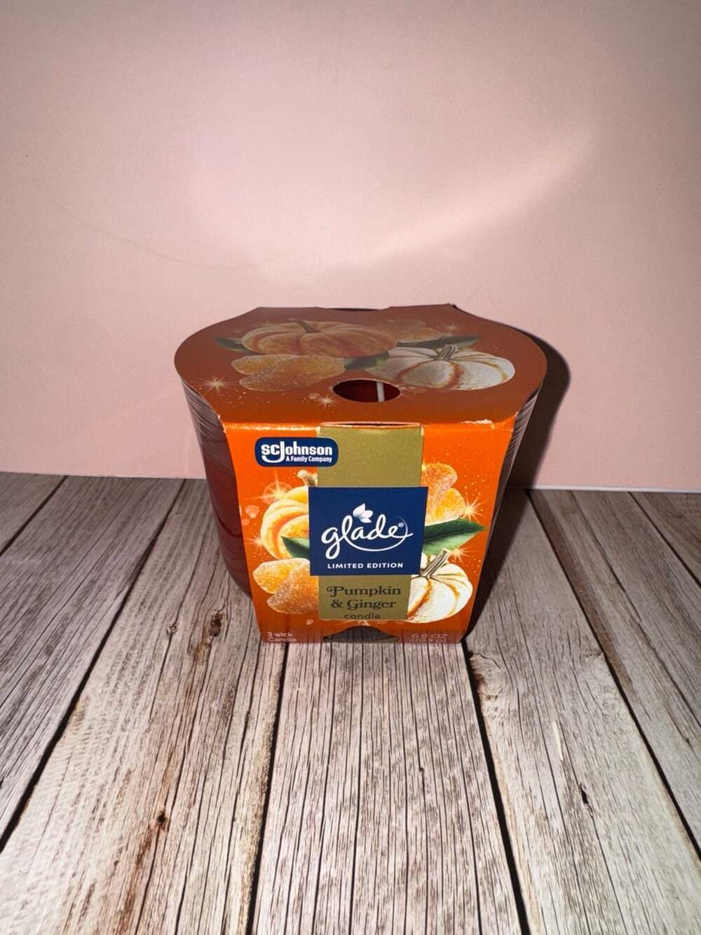 Glade Limited Edition 3-Wick Candle Pumpkin & Ginger 6.8oz